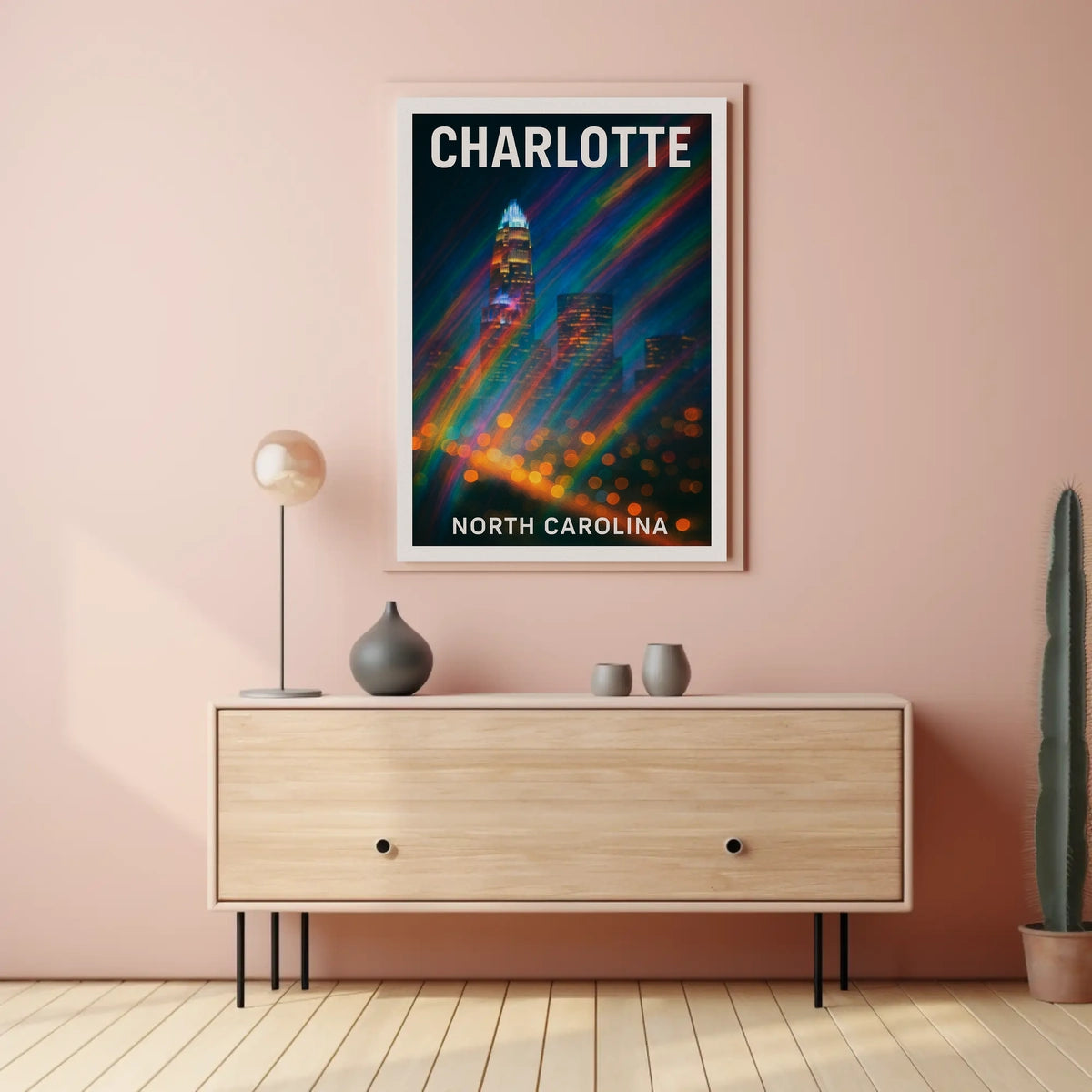 Charlotte Skyline Urban Wanderlust Poster