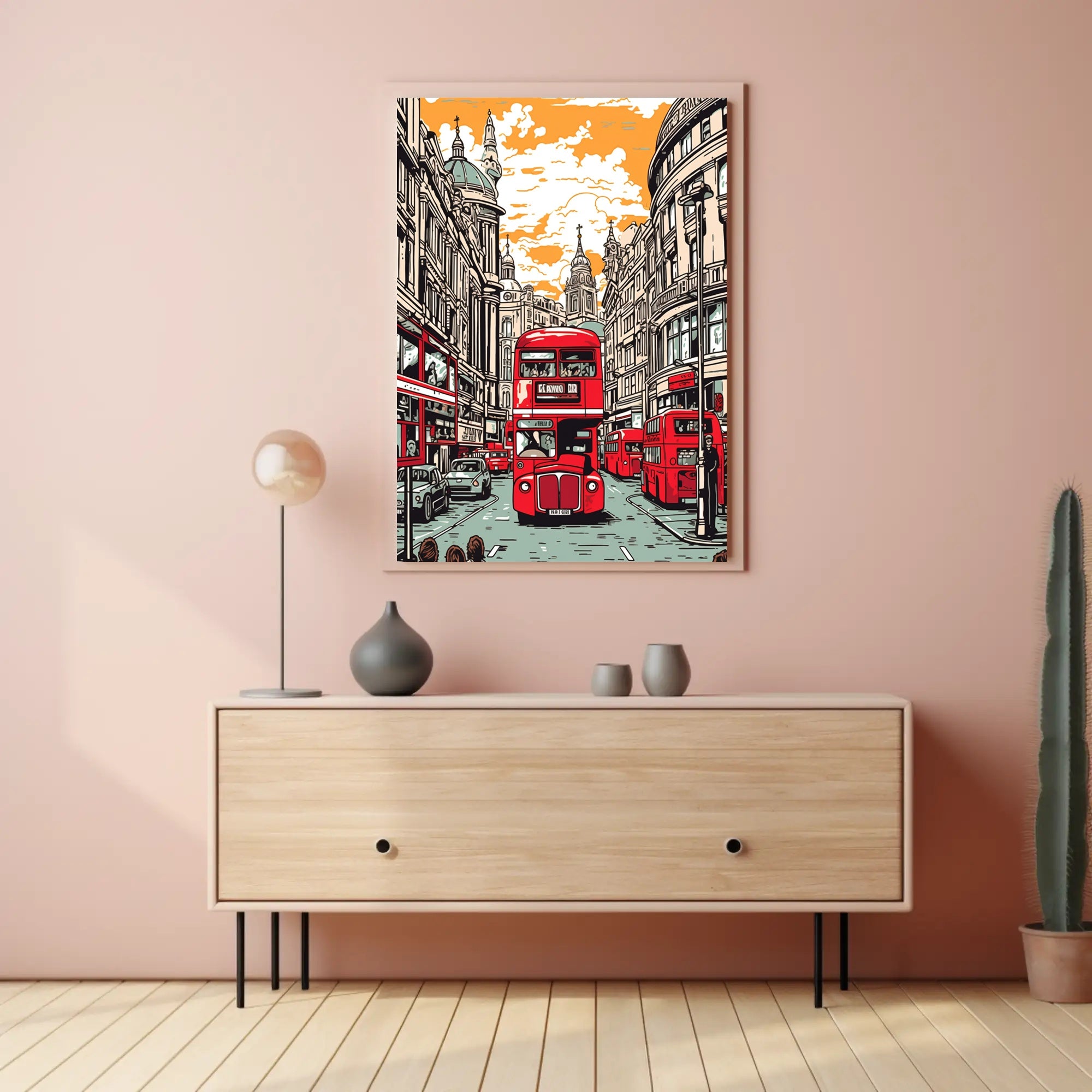 Vintage London Cityscape Poster