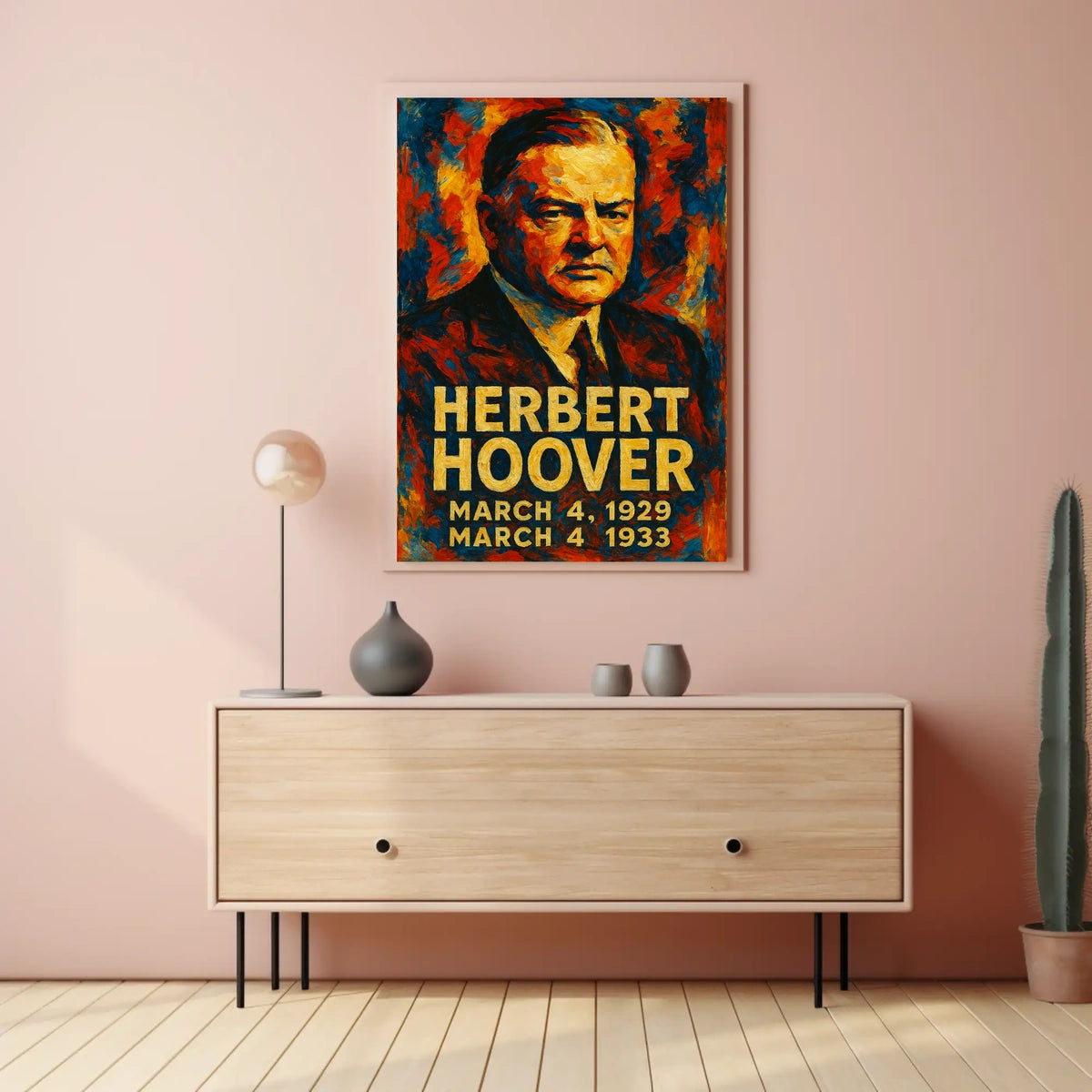 Herbert Hoover 31st President of the United States Glitch Hop Art Poster
