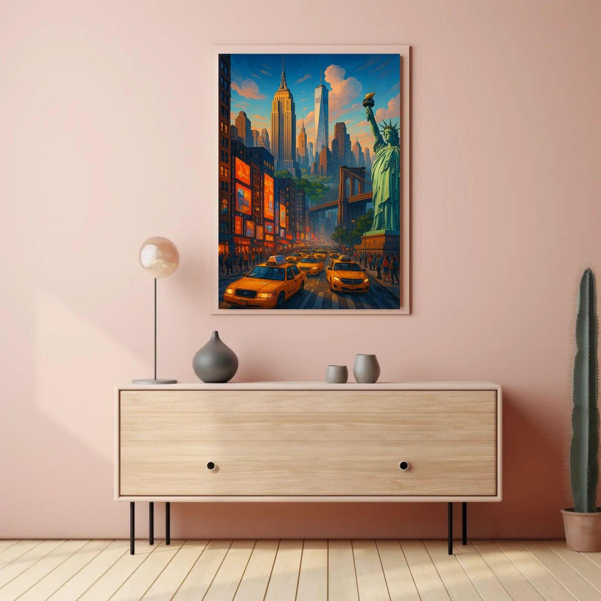 New York City Twilight Scene Poster For Bold Urban Decor