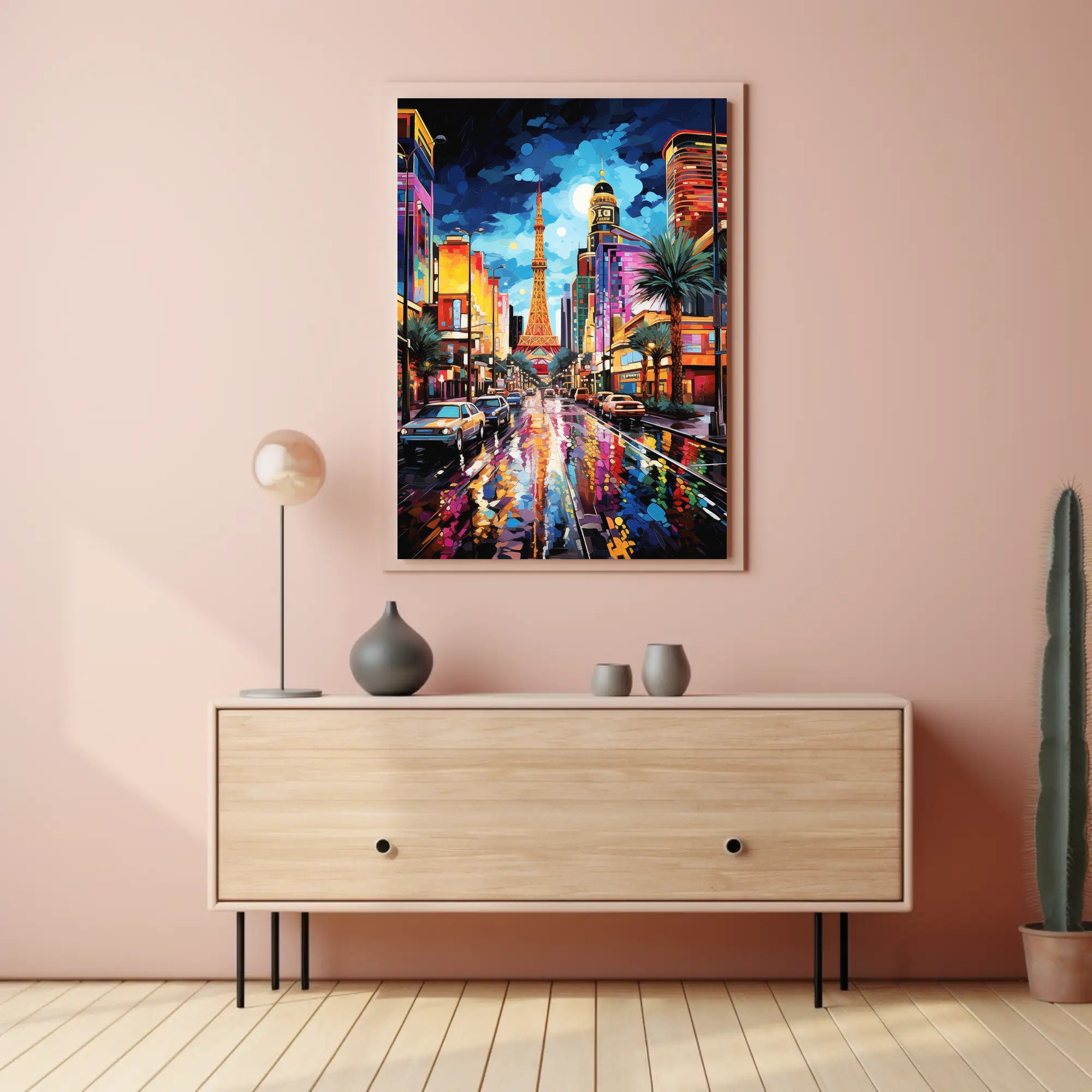 Vibrant Cityscape Nightlife Surreal Parisian Dream Artistic Poster