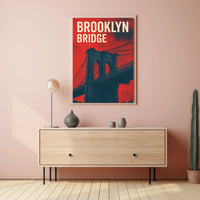 Brooklyn Bridge Urban Elegance: Modern Cityscape Poster