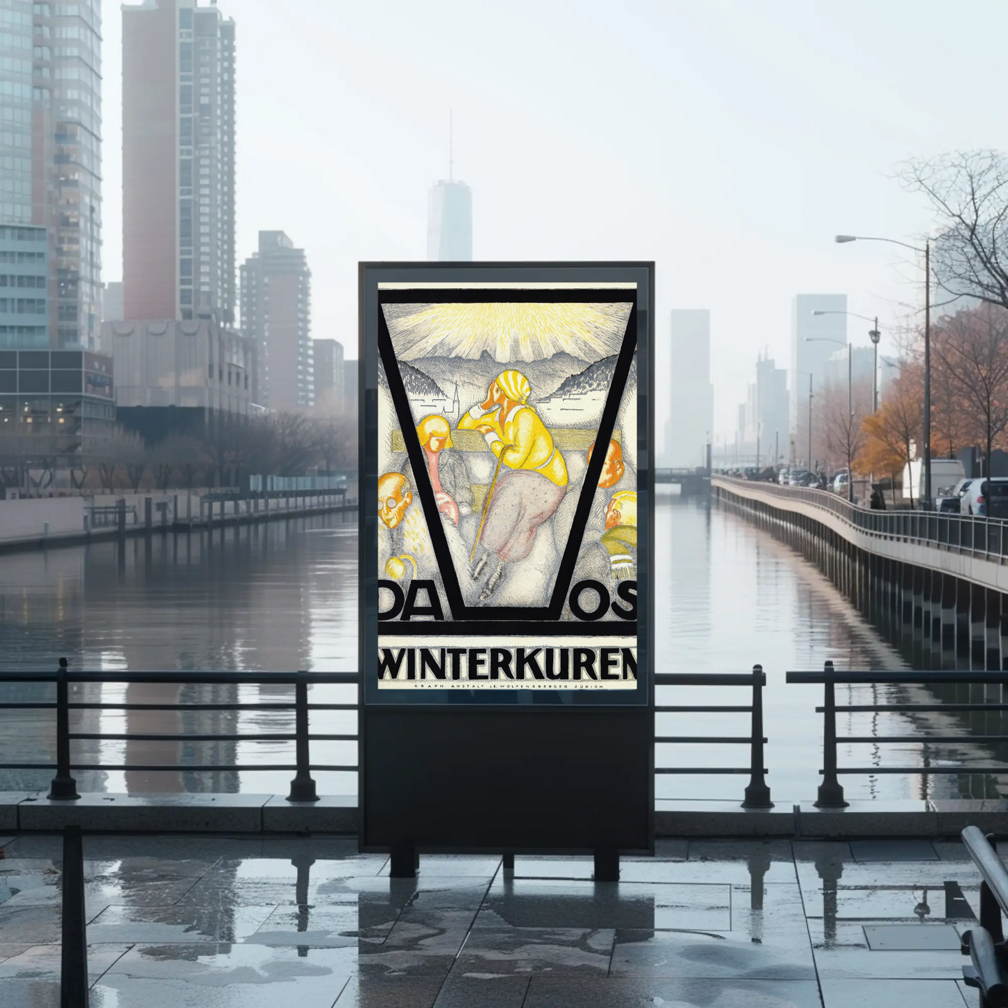 Davos Winterkuren Vintage Poster
