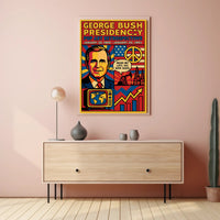 George Bush Presidency Pop Art Retrospective Poster PosterGoat
