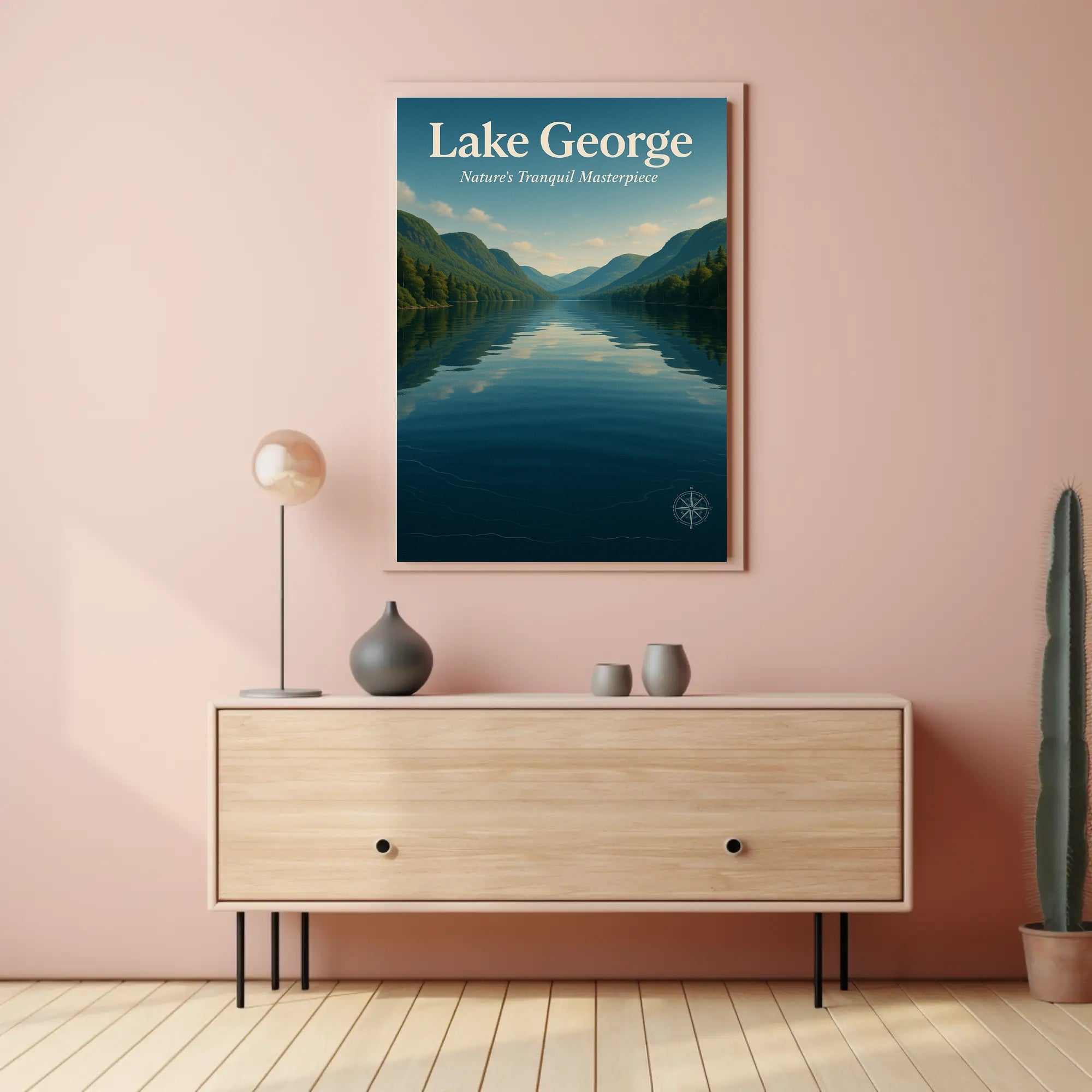 Lake George Tranquility Vintage Travel Poster