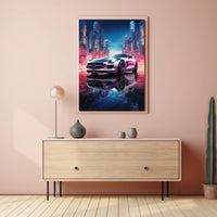Futuristic Sports Car in Neon City Futuristic Sci-Fi Poster