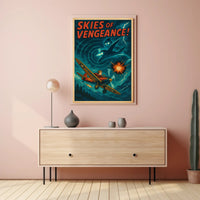 Skies of Vengeance Vintage Action-Adventure Poster