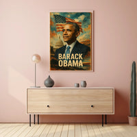 Barack Obama 44th President of the United States Layered Digital Collage Poster