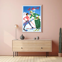 Vintage St. Moritz Skiers Travel Poster PosterGoat