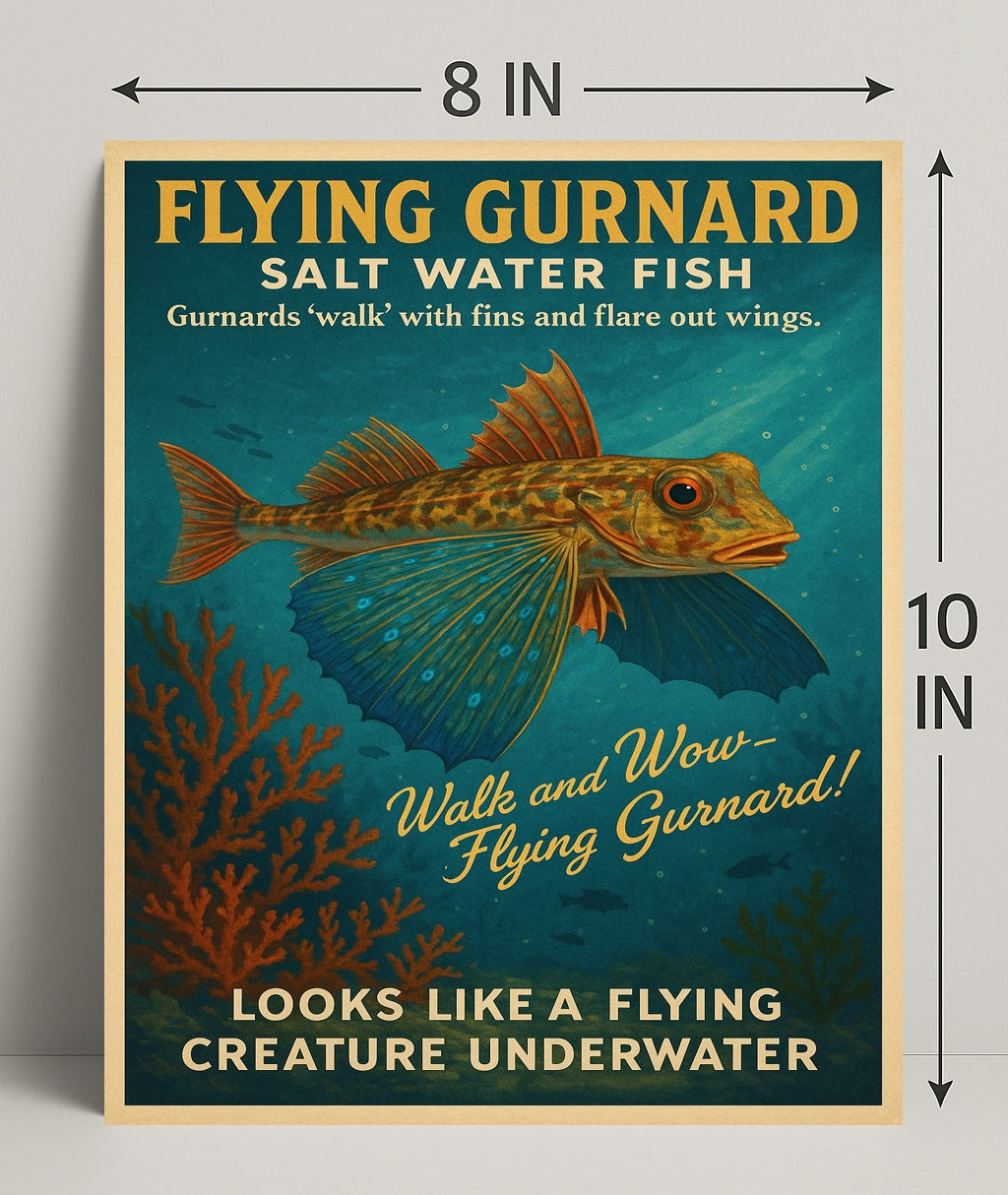 Flying Gurnard Salt Water Fish Poster PosterGoat
