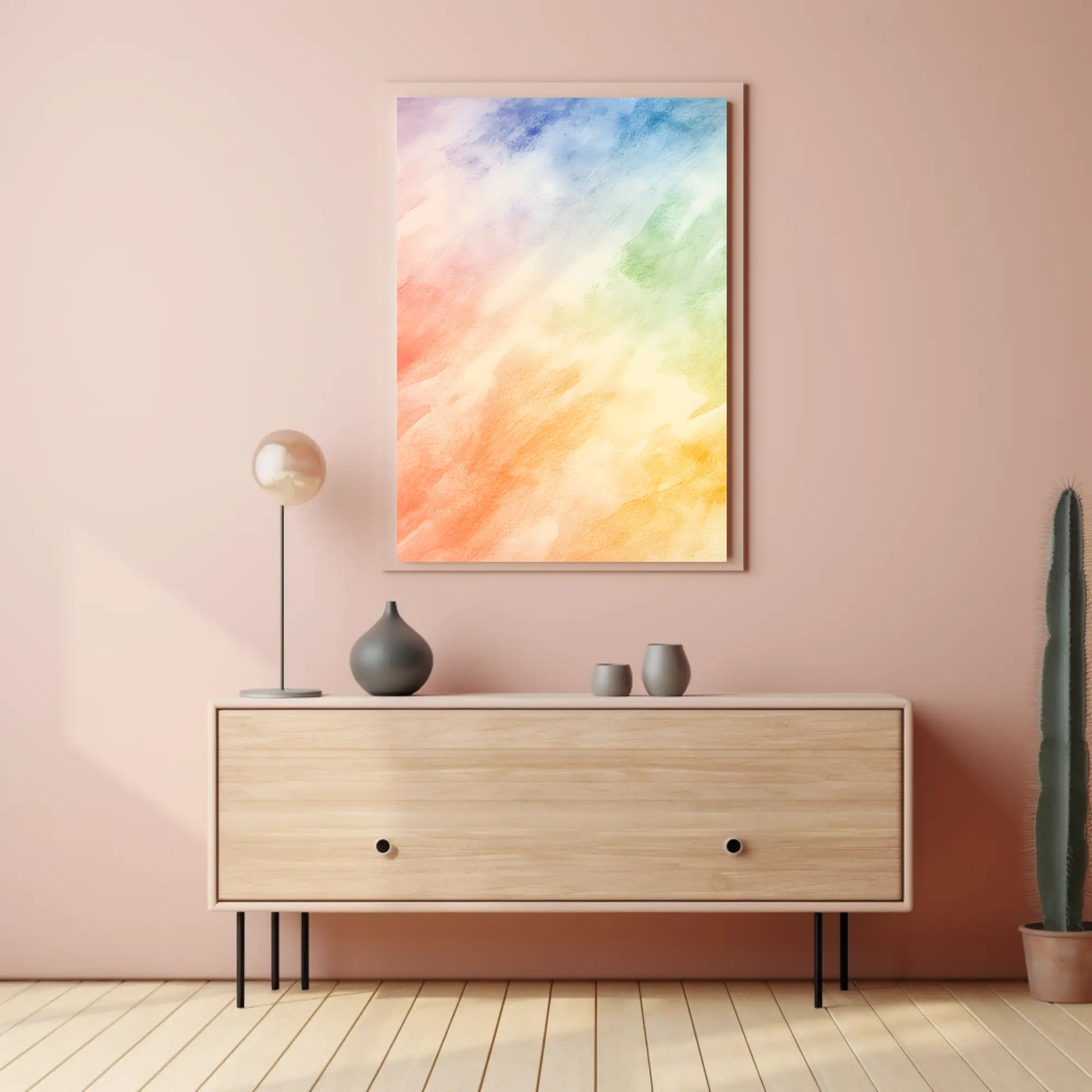 Watercolor Abstract Poster Colorful Modern Wall Art