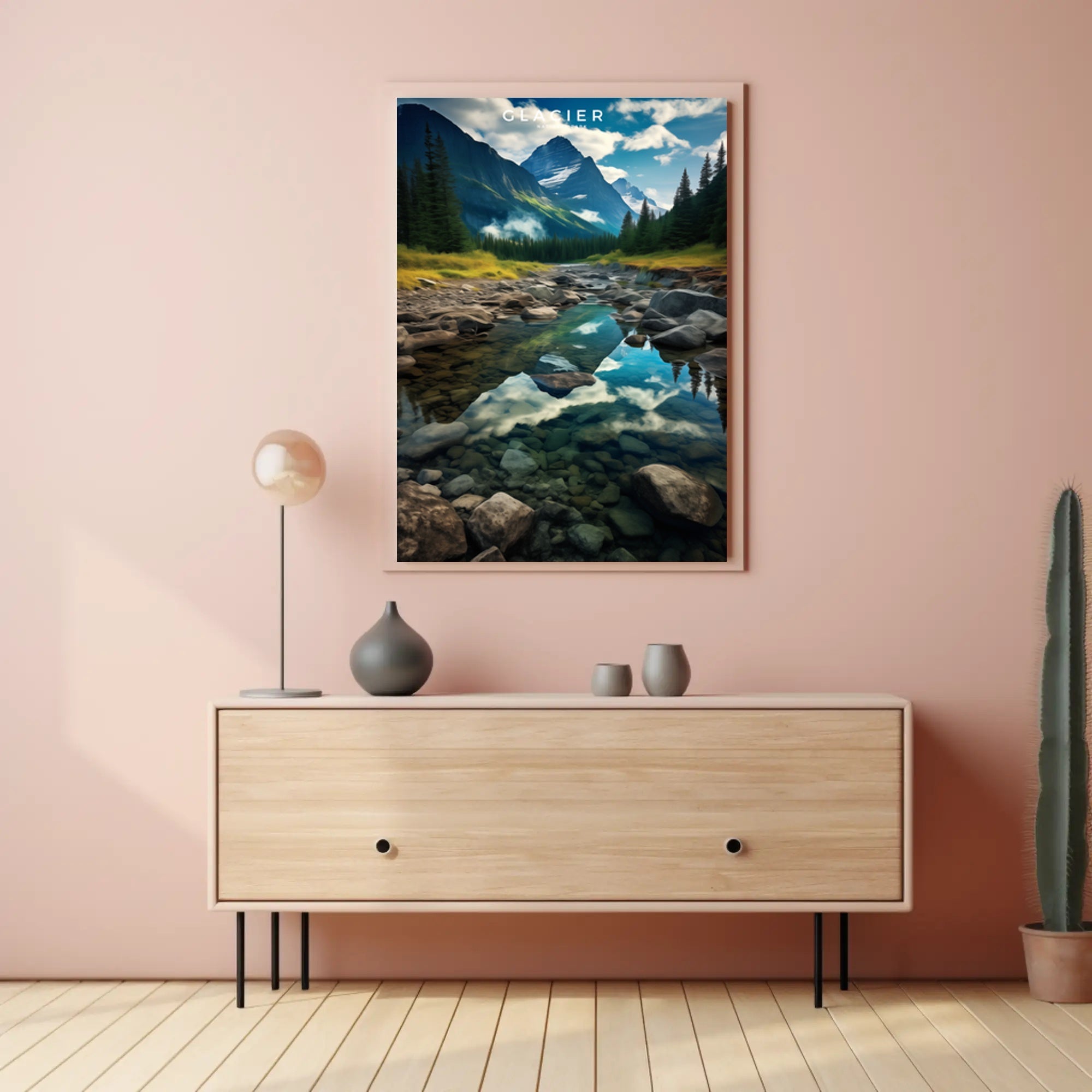 Glacier Tranquil Landscape Poster Travel Wall Art