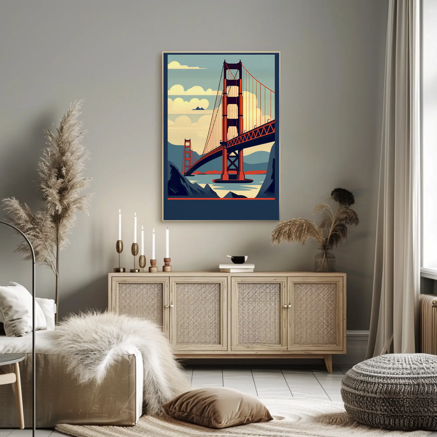 Golden Gate Bridge San Francisco Iconic View Travel Poster