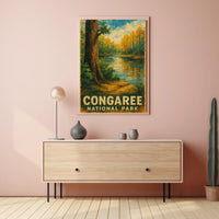 Congaree National Park Lush Wetland Forest Escape Nature Lovers Artistic Poster