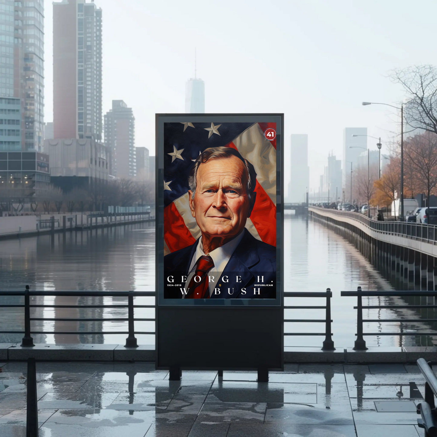 George Bush 41st President Of The United States Portrait