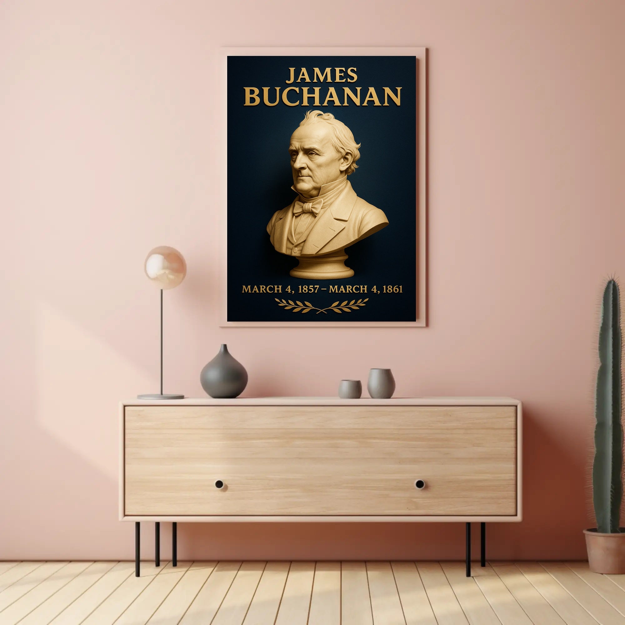 James Buchanan Vintage Presidential Portrait Historical Poster PosterGoat