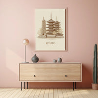 Kyoto Architectural Illustration Poster