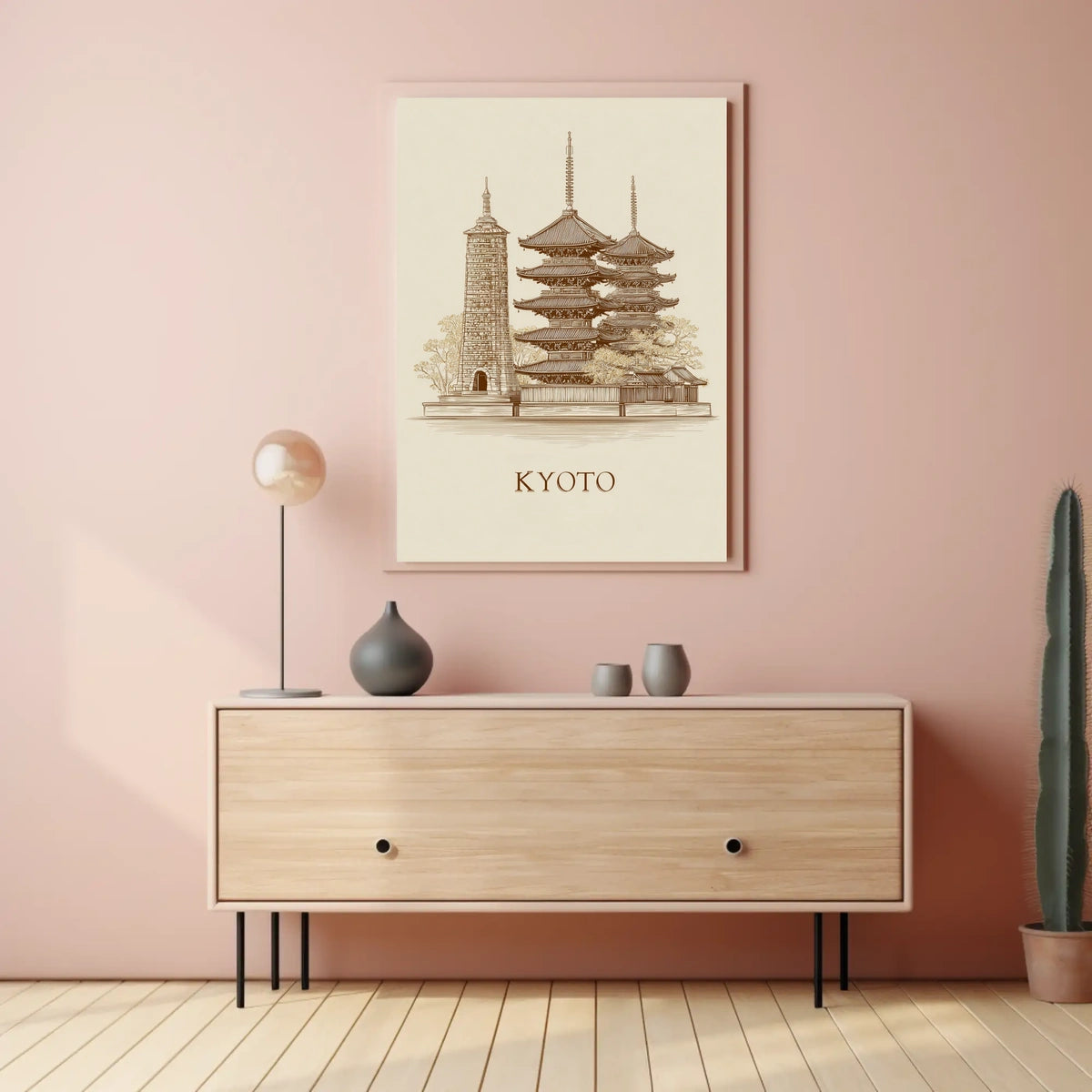 Kyoto Architectural Illustration Poster
