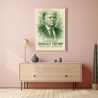 Trump Visionary Waves Watercolor Patriotic Poster