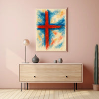 Abstract Cross Watercolor Art Decor Lovers Wanderlust Timeless Gallery Inspired Poster