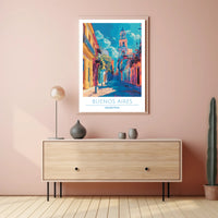 Vibrant Buenos Aires Urban Scene Impressionistic Urban or Cityscape Poster