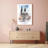 Cologne Cathedral in Vibrant Cityscape Urban or Cityscape Poster PosterGoat