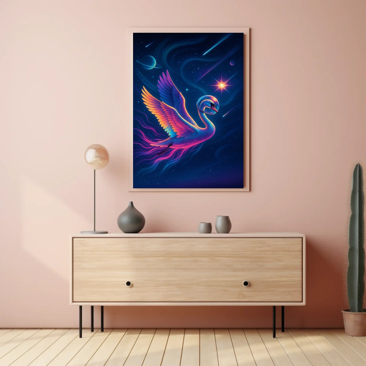 Celestial Swan Odyssey Poster