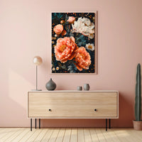 Blossoming Garden Peonies Artistic Poster