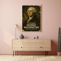 George Washington 1st President of the United States Damaged Photograph Poster