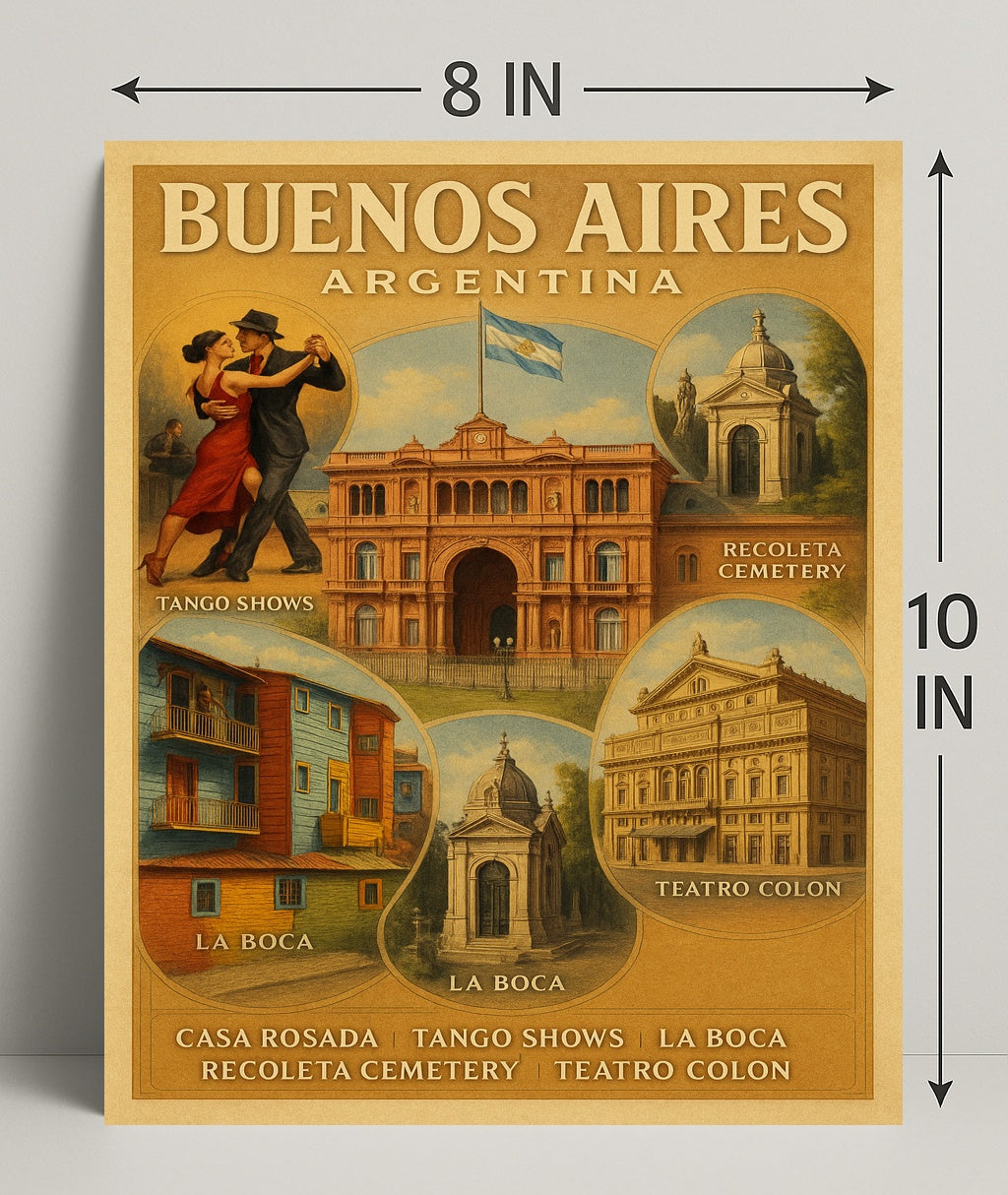 Buenos Aires Vintage Travel Poster Wall Art PosterGoat