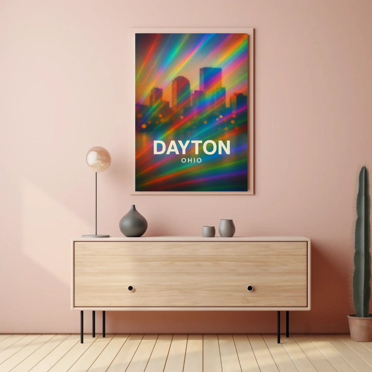 Dayton Ohio Cityscape Digital Painting Decor Lovers Poster