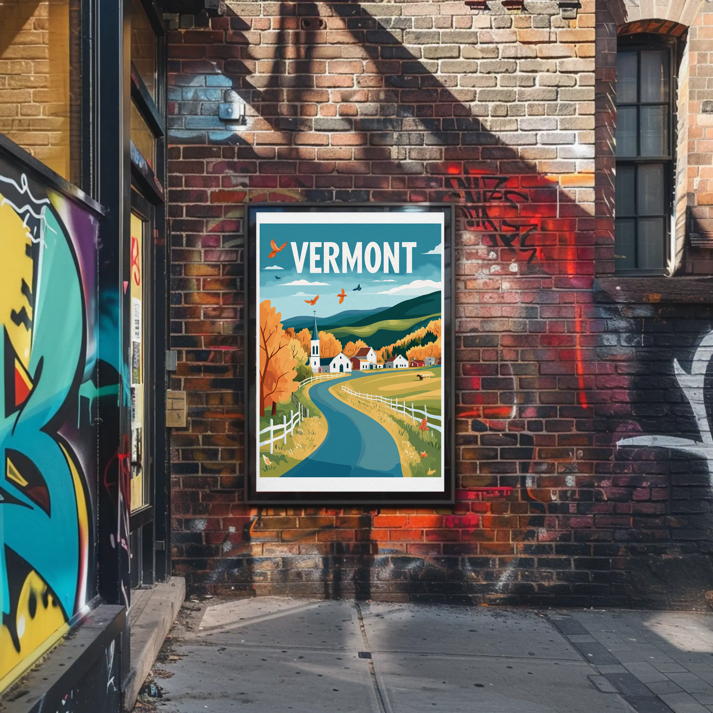 Vermont Vintage Poster - Mountain Road