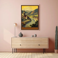 Serene Riverside Castle Poster