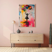 Innocence Meets Street Art: Vibrant Colors Artistic Poster