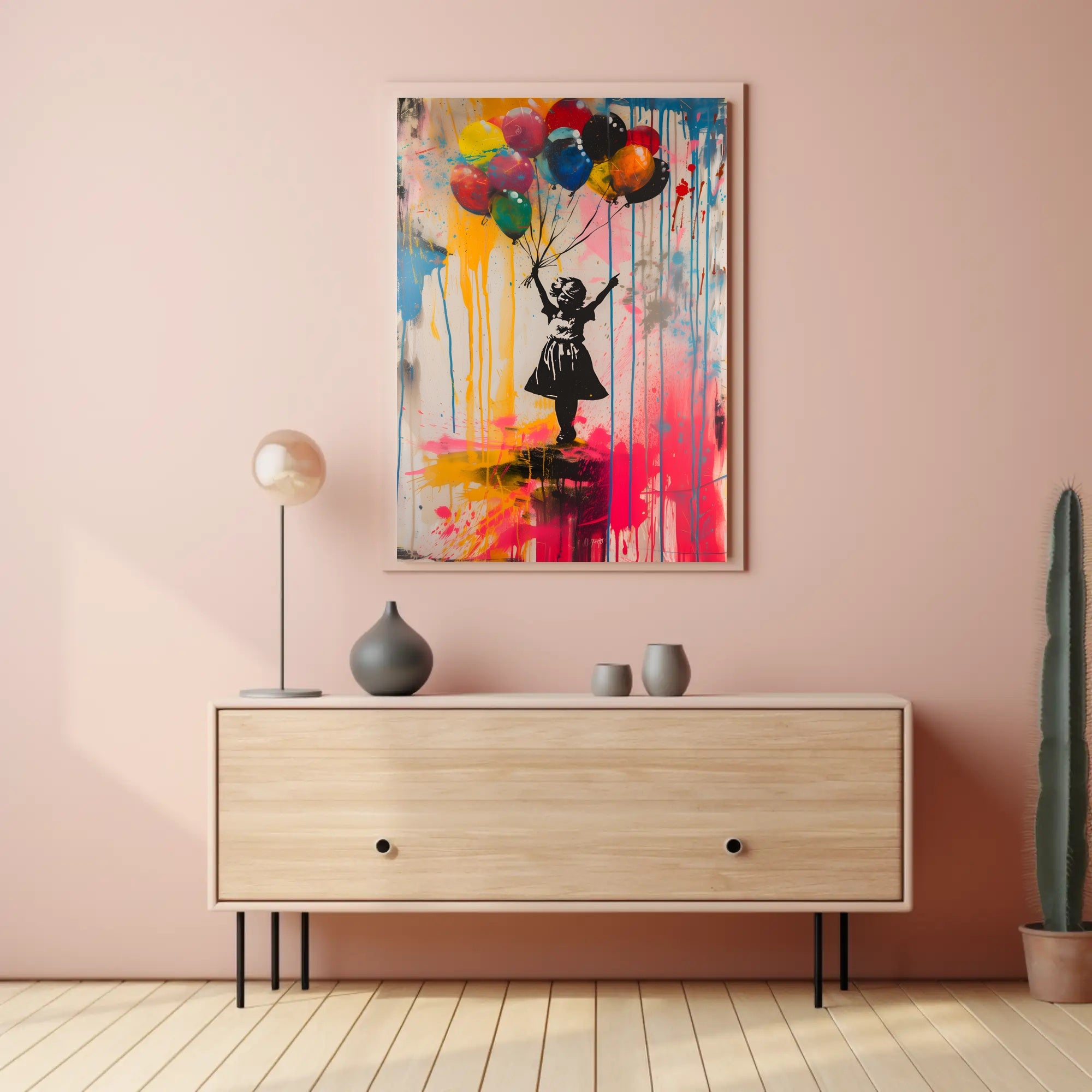 Innocence Meets Street Art: Vibrant Colors Artistic Poster