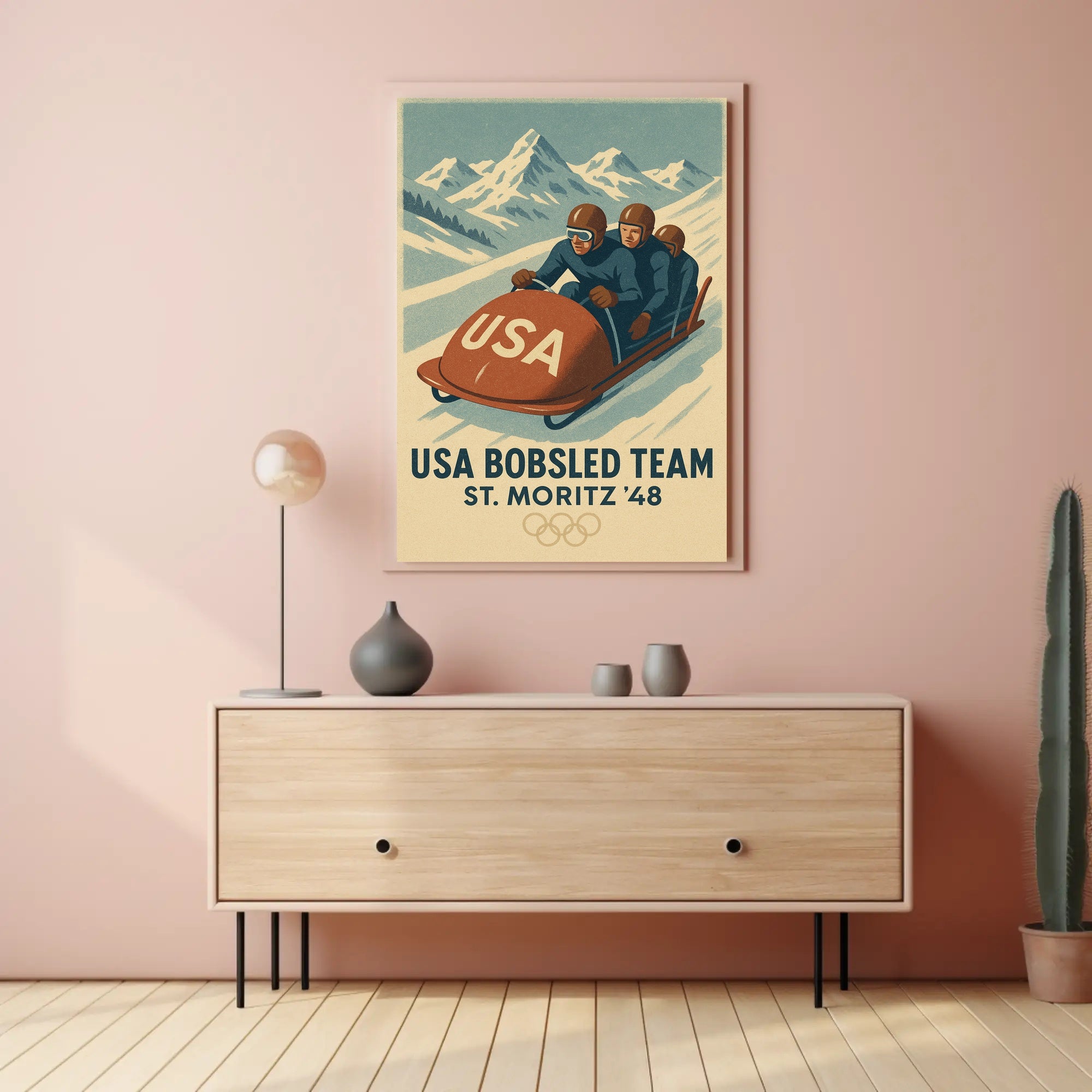 Usa Bobsled Team St. Moritz 48 Poster