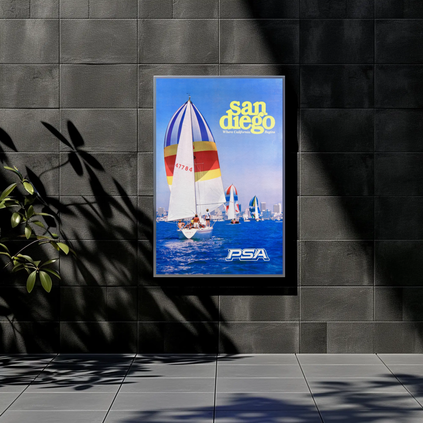 Vintage San Diego PSA Travel Sailing Vacation Poster