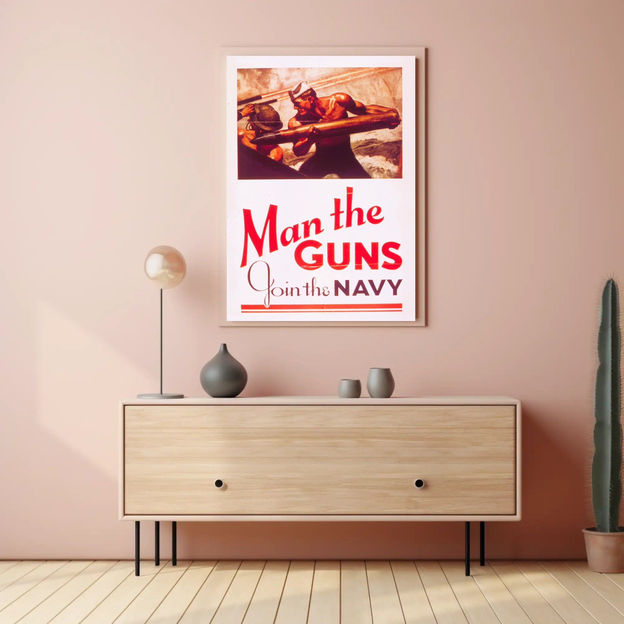 Navy Strength Propaganda: Vintage WWII Recruitment Poster