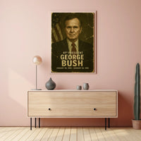 George H. W. Bush 41st President of the United States Damaged Photograph Poster