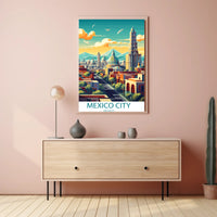 Mexico City Skyline Urban Marvel Cityscape Poster