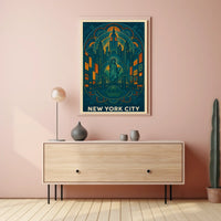 New York City Poster Iconic Skyline Home Decor Landmarks