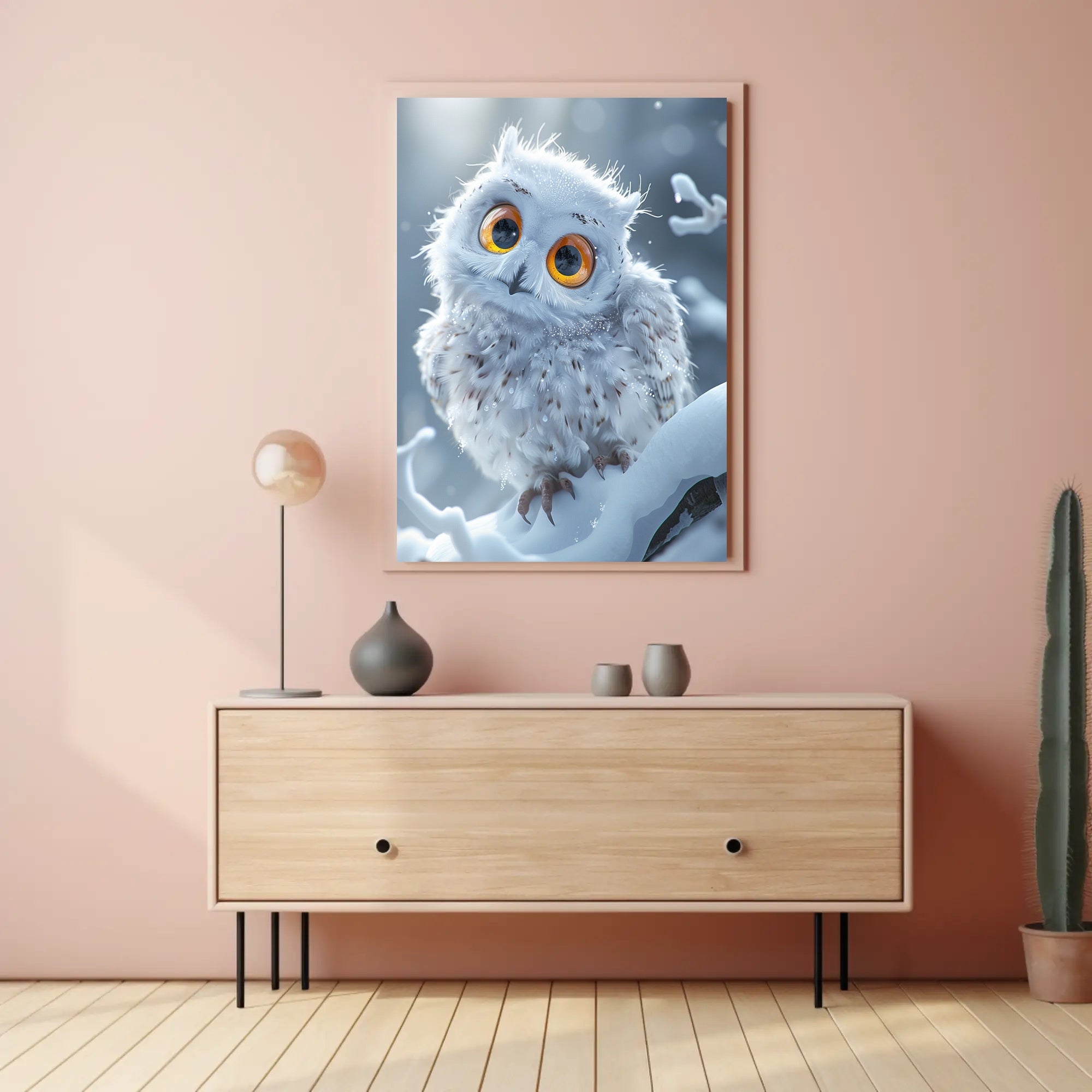 Enchanting Winter Owl Photorealistic Art Poster PosterGoat