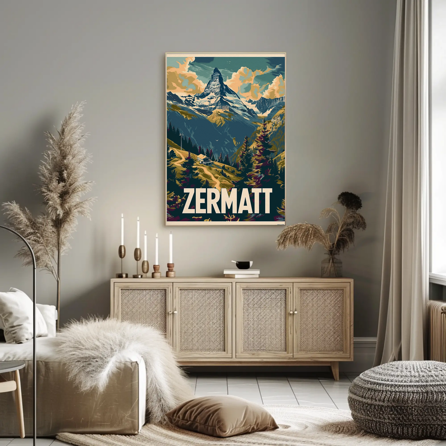 Zermatt Switzerland Matterhorn Alps Travel Poster