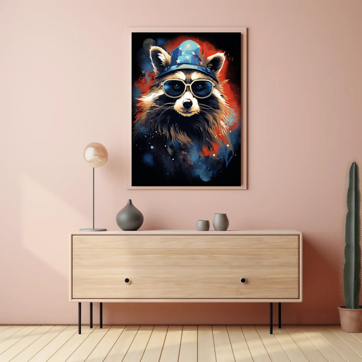 Patriotic Raccoon Poster