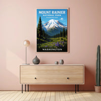 Mount Rainier National Park Poster PosterGoat