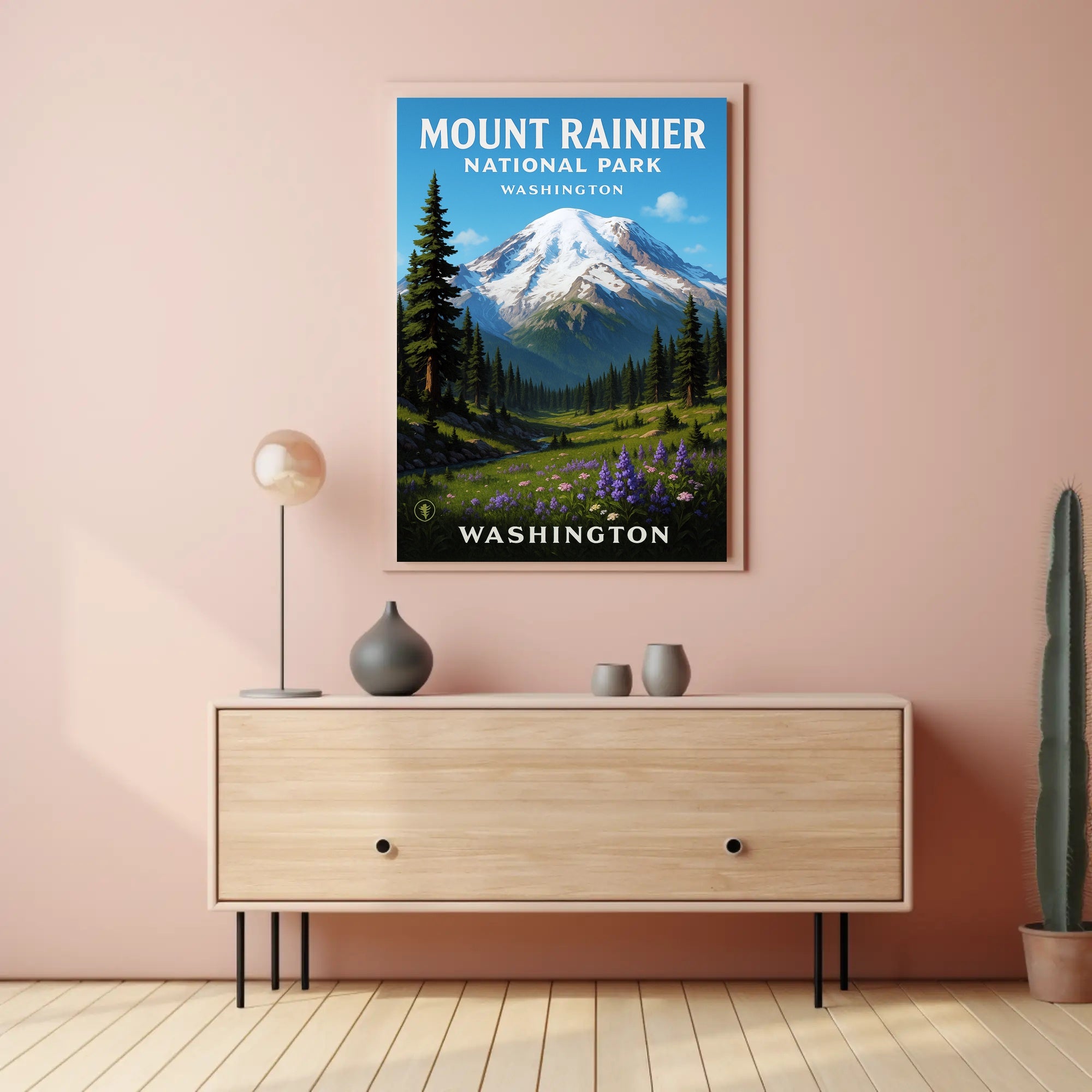 Mount Rainier National Park Poster PosterGoat