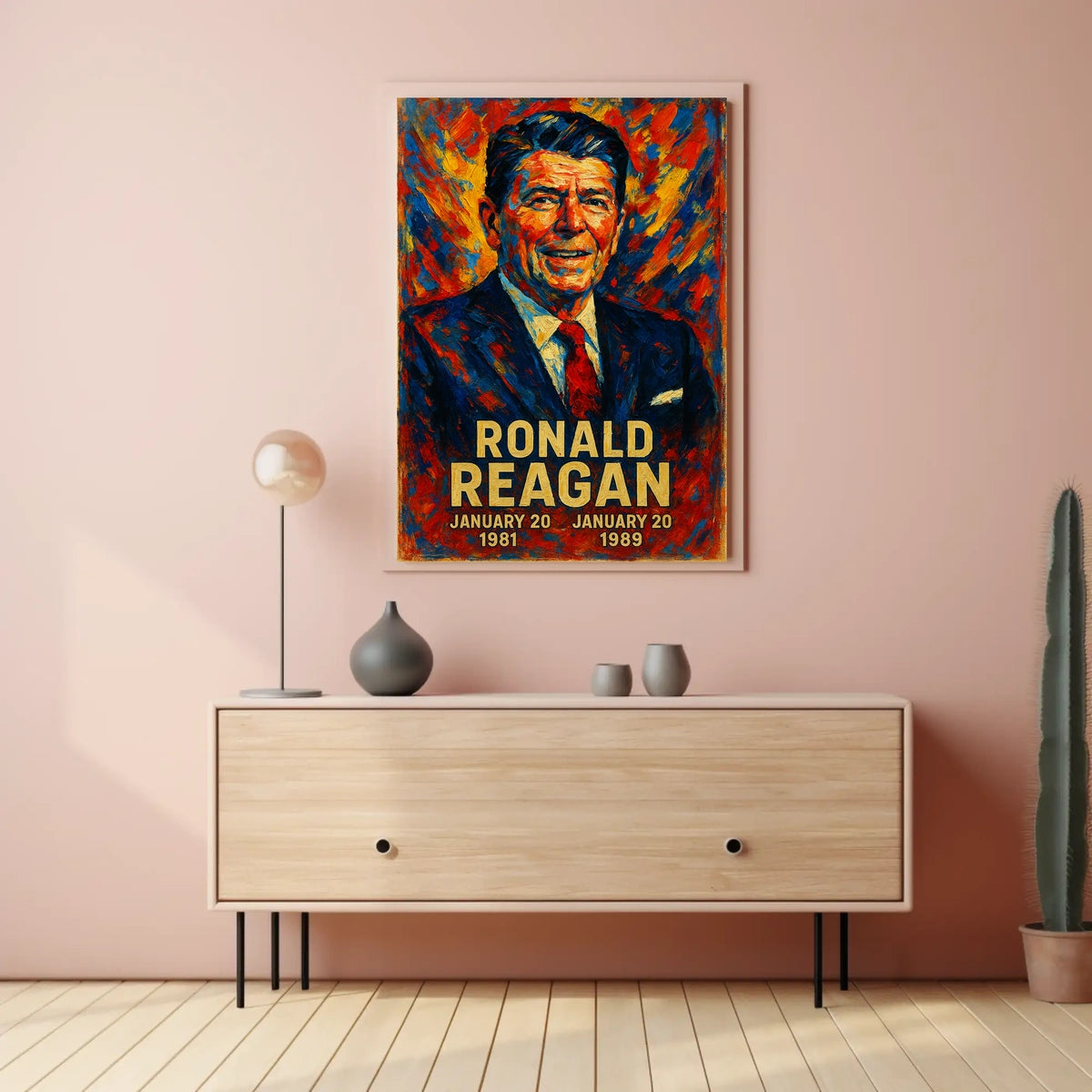 Ronald Reagan 40th President of the United States Glitch Hop Art Poster