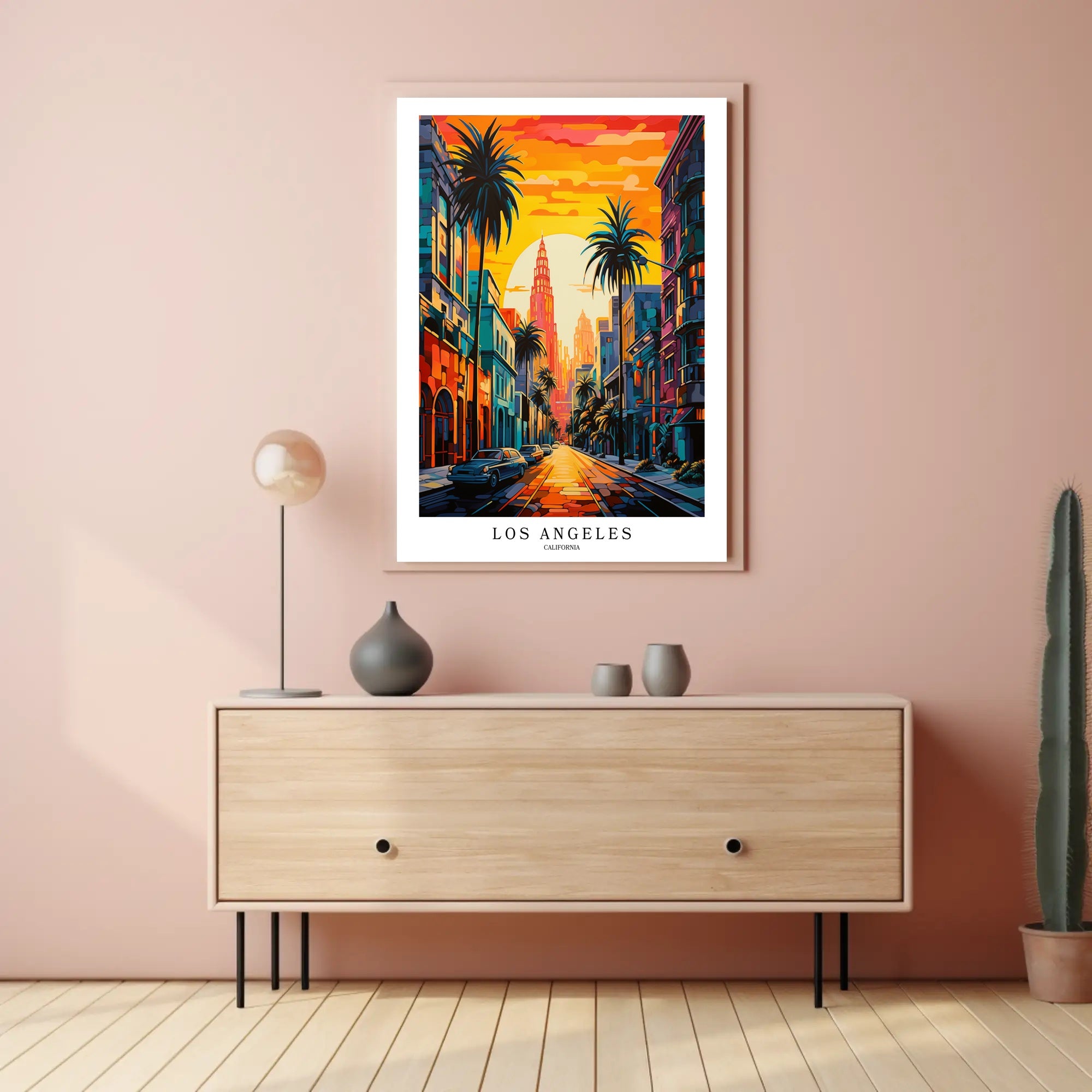 Los Angeles Vibrant Urban Scene Art Print - Urban or Cityscape Poster PosterGoat