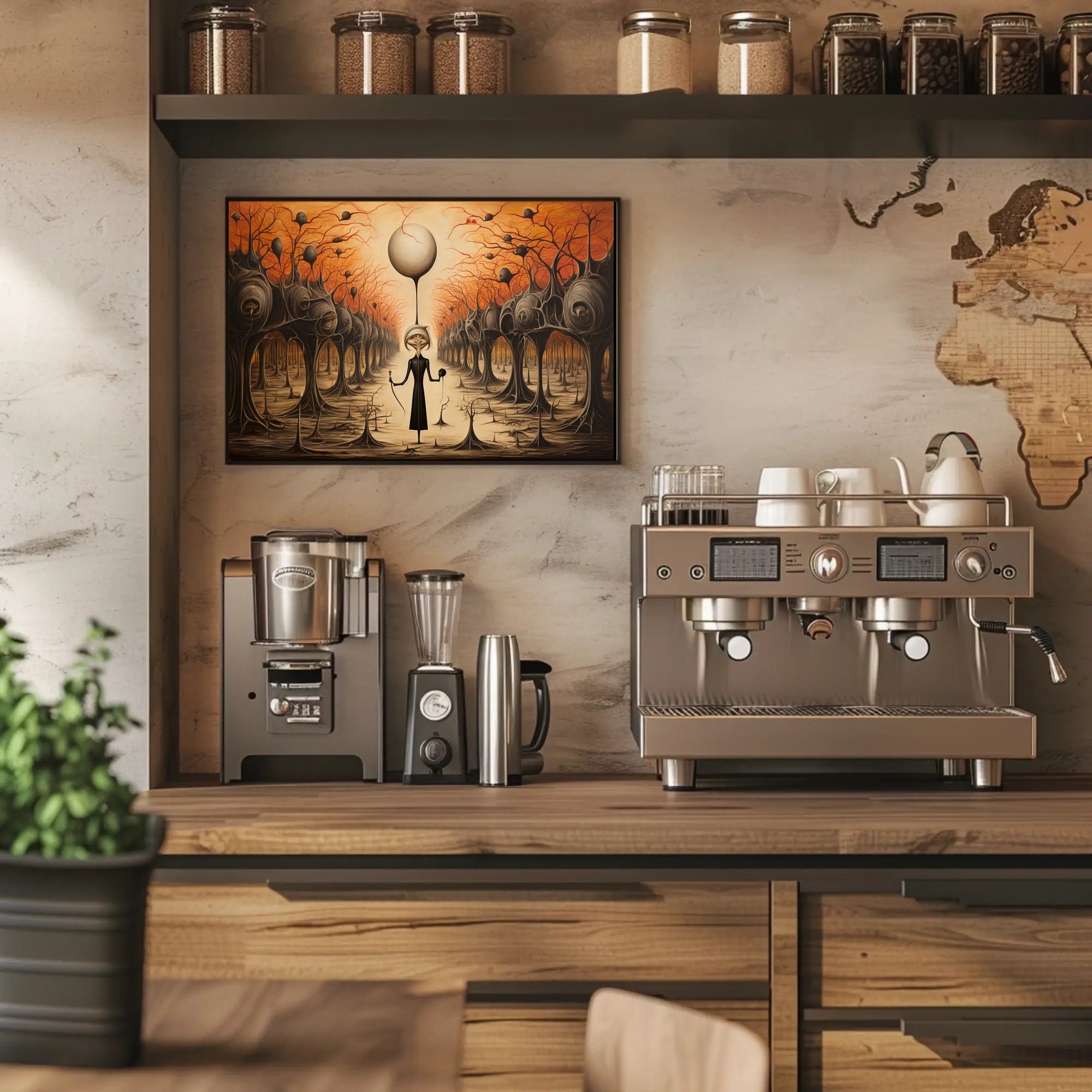 Mysterious Forest Guardian in Surreal Dusk Fantasy Poster