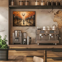 Mysterious Forest Guardian in Surreal Dusk Fantasy Poster